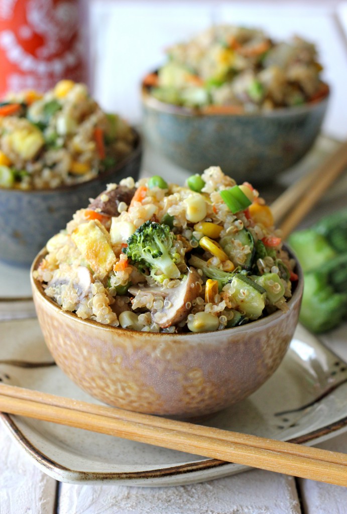 Quinoa Veggie "Fried Rice" - Quinoa is a wonderful substitute in this protein-packed veggie "fried rice"!