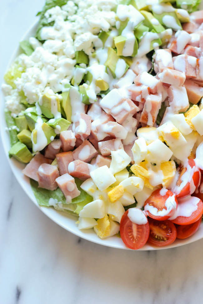 Leftover Thanksgiving Ham Cobb Salad - Damn Delicious