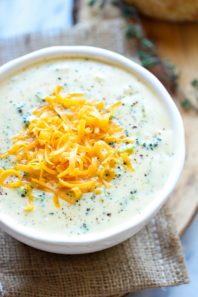 Broccoli Cheese Soup - Warm, cheesy, rich broccoli cheese soup made in less than 30 minutes. Comfort food never tasted so good!