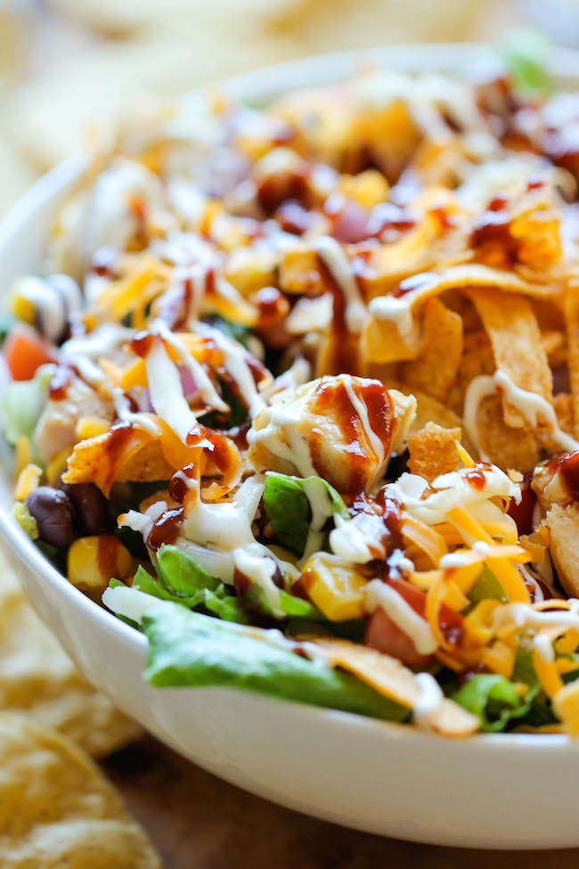 BBQ Chicken Salad - This healthy, flavorful salad comes together so quickly, and it's guaranteed to be a hit with your entire family!