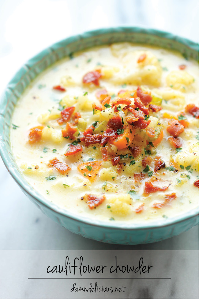 Cauliflower Chowder - A creamy, low carb, hearty and wonderfully cozy soup for those chilly nights!