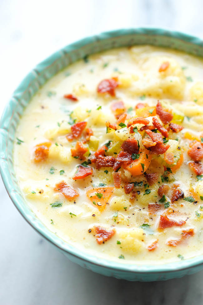 Cauliflower Chowder - A creamy, low carb, hearty and wonderfully cozy soup for those chilly nights!
