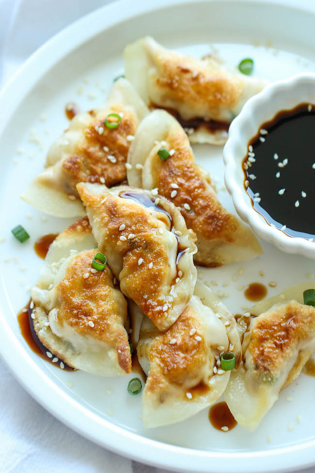 Sesame Chicken Potstickers - These are unbelievably easy to make. And they're freezer-friendly too, perfect for those busy weeknights!