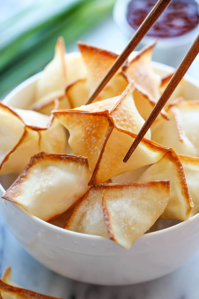 Baked Cream Cheese Wontons - Damn Delicious