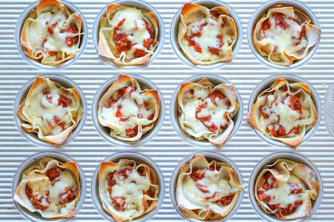 Mini Lasagna Cups - The easiest, simplest lasagna you will ever make, conveniently made into single-serving portions!