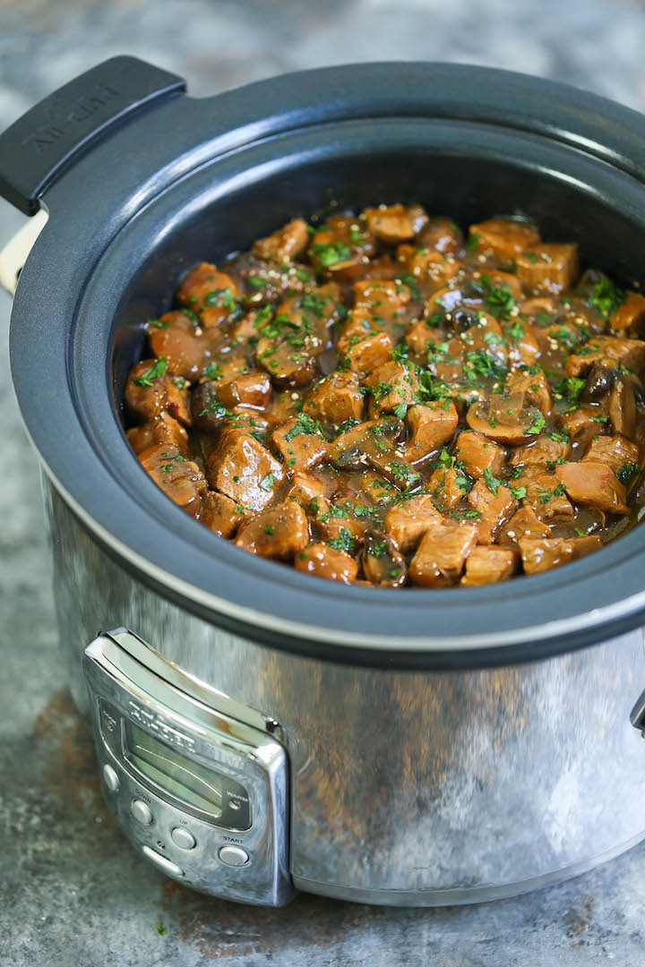 Slow Cooker Steak Tips with Mushrooms | Damn Delicious | Bloglovin’