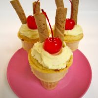 Orange Buttercream Cupcake Cones