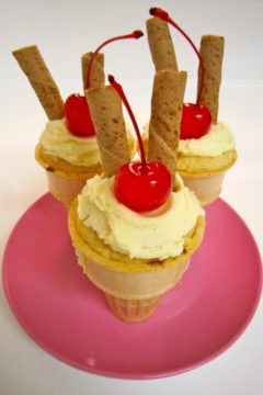 Orange Buttercream Cupcake Cones
