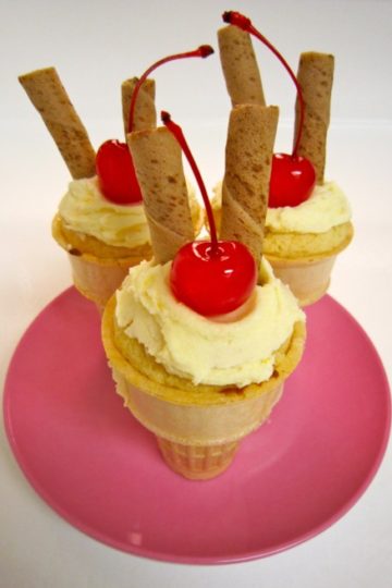 Orange Buttercream Cupcake Cones