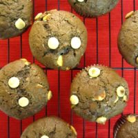 Chocolate White Chocolate Chip Banana Muffins