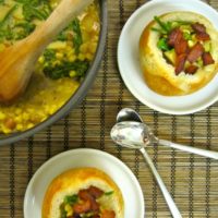Broccoli Chowder with Corn and Bacon