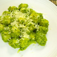 Gnocchi with Spring Herb Pesto of Baby Arugula and Basil