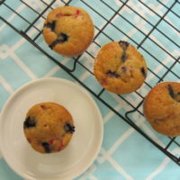 Strawberry Banana Blueberry Lemon Muffins