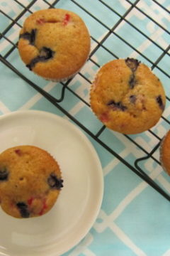 Strawberry Banana Blueberry Lemon Muffins