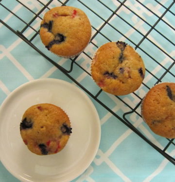 Strawberry Banana Blueberry Lemon Muffins