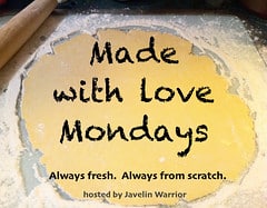 Graphic with the text “Made with Love Mondays” over dough and flour, promoting fresh, from-scratch cooking.
