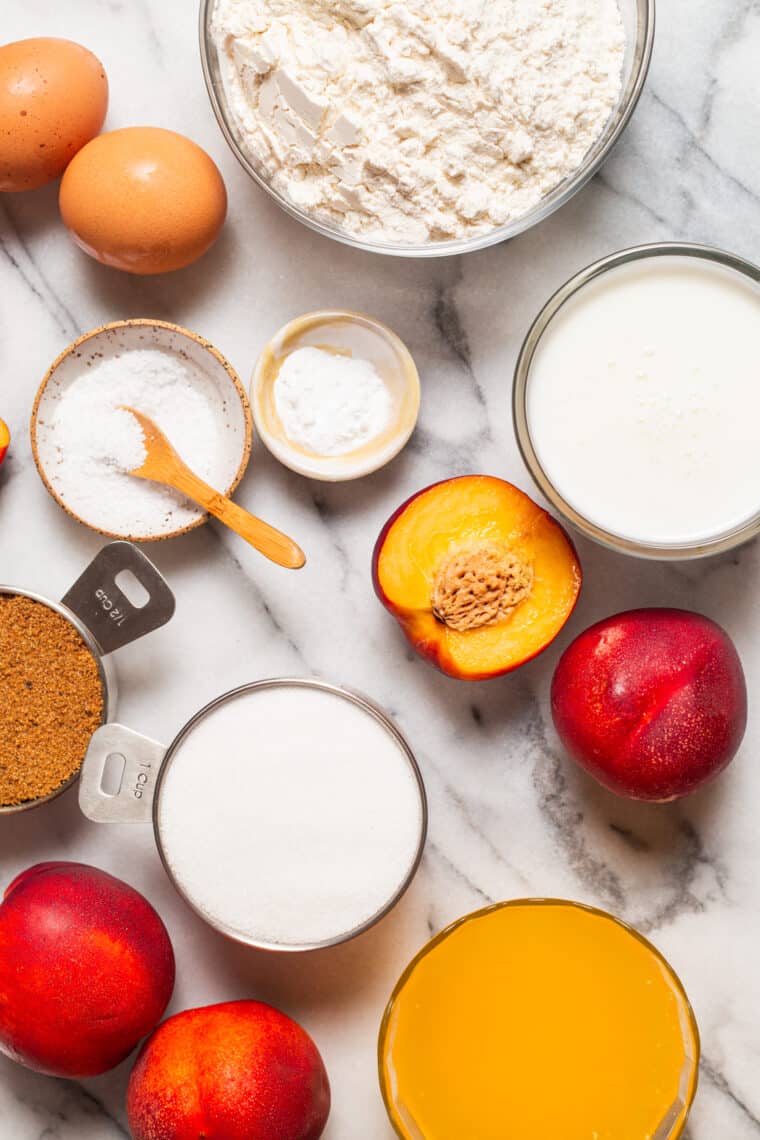 Nectarine Upside-Down Cake - Moist, tender cake with ripe, juicy nectarines or peaches! So pretty and so good. Bonus: the caramelized edges!