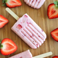 Strawberries and Cream Popsicles