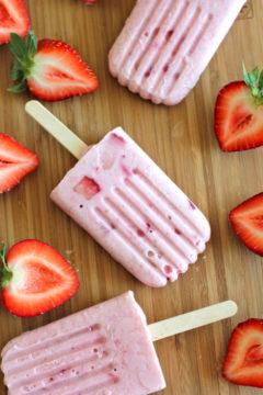 Strawberries and Cream Popsicles