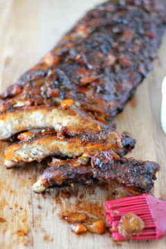 Baby Back Ribs with Balsamic Peach BBQ Sauce