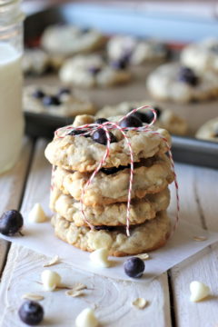 White Chocolate Blueberry Oatmeal Cookies