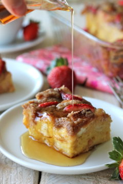 Strawberry Eggnog Baked French Toast
