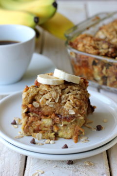 Banana Chocolate Chip Baked French Toast