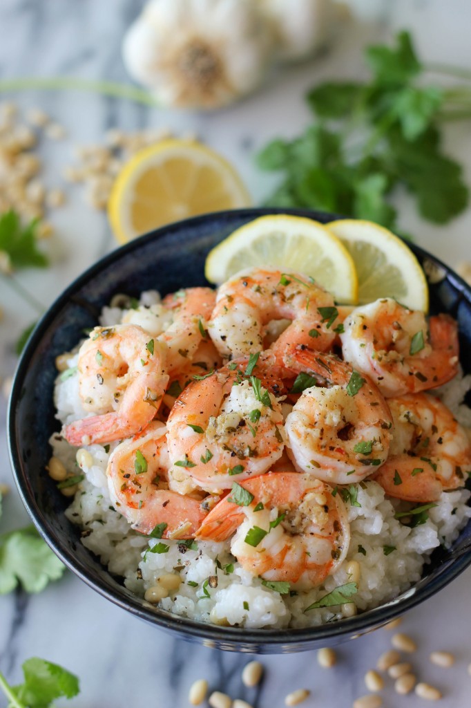 Lemon Shrimp with Garlic and Herbs - From the freezer to the table within 20 minutes, and it's only 230 calories/serving!