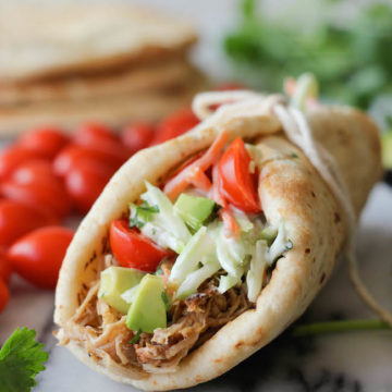 Slow Cooker Pulled Pork Gyros