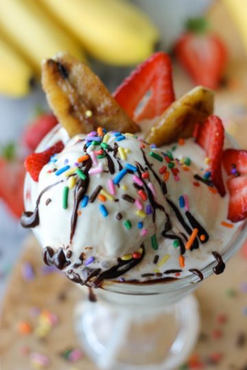 Grilled Banana Ice Cream Sundae