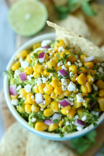 Sweet Corn Grilled Guacamole