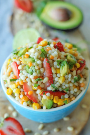 Strawberry Avocado Couscous Salad with Lime Vinaigrette