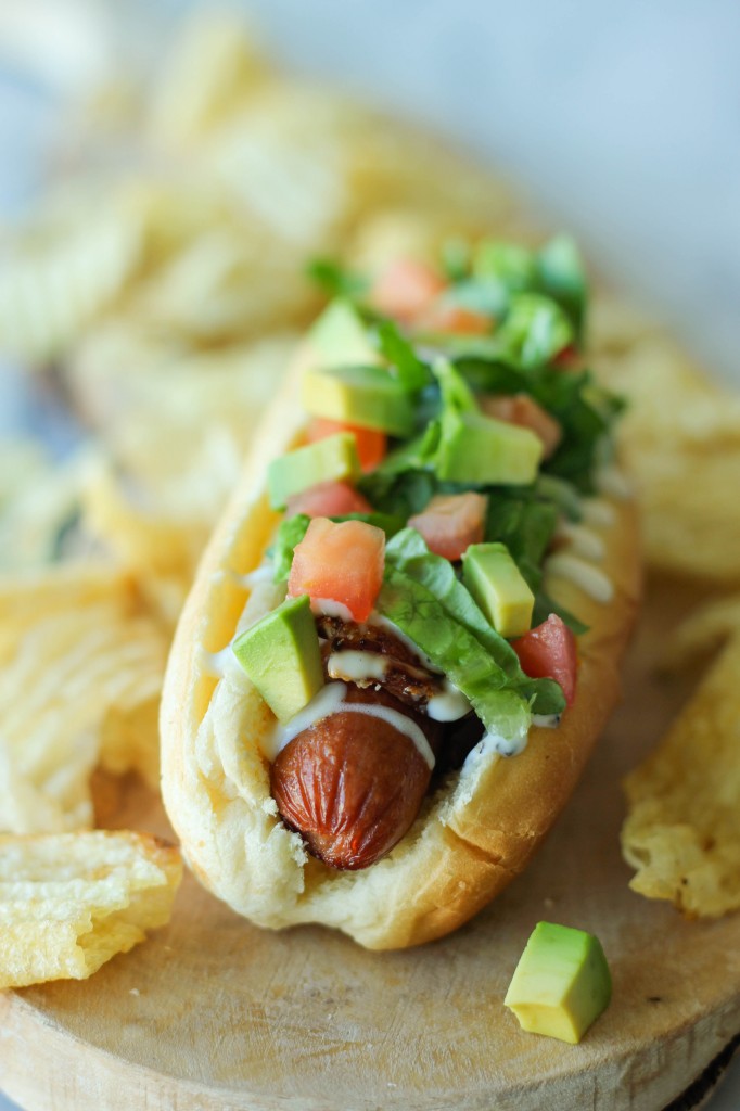 BLAT Hot Dogs - These quick and easy bacon, lettuce, avocado and tomato hot dogs would be perfect as a fast-fix weeknight meal!