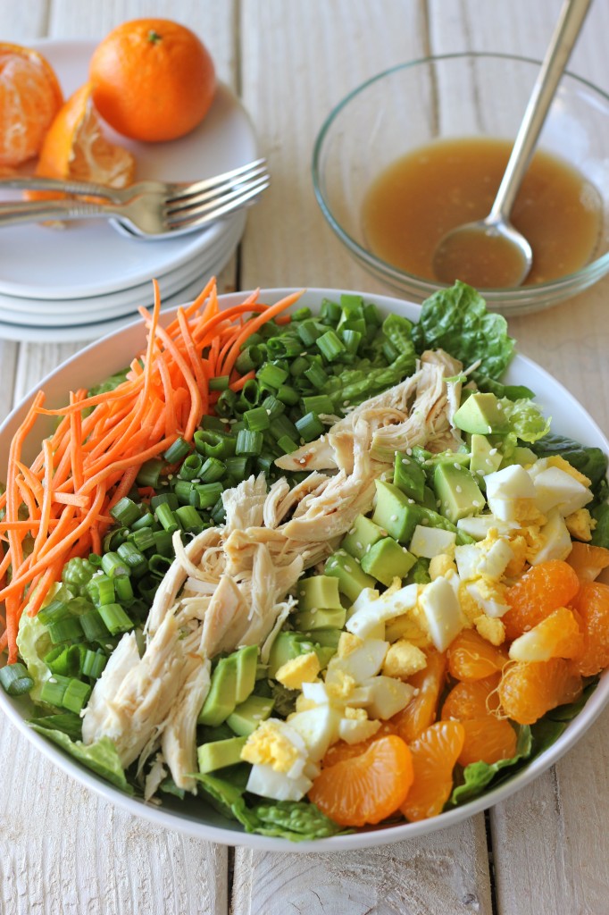 Asian-Style Cobb Salad - This salad serves as the perfect light meal, full of protein and veggies with a simple sesame vinaigrette!