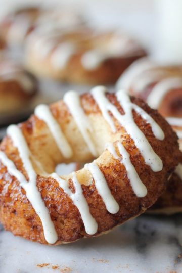 Greek Yogurt Cinnamon Roll Donuts