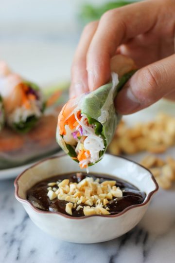 Shrimp Spring Rolls with Hoisin Peanut Dip