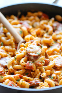 One Pot Andouille Sausage Skillet Pasta