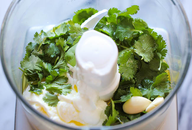 Southwestern Chopped Salad with Cilantro Lime Dressing - A tex-mex style salad with an incredibly creamy Greek yogurt cilantro dressing!