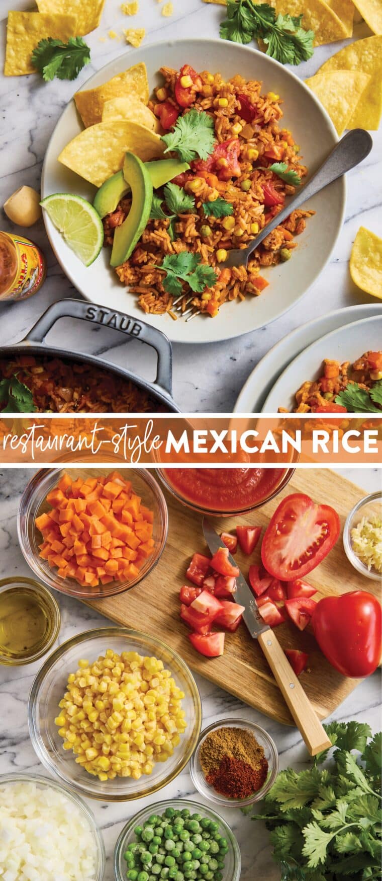 Mexican Rice - Restaurant-style Mexican rice made right at home! The best side dish for tacos, burritos, enchiladas + so much more. So good!