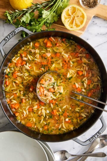 Lemon Chicken Orzo Soup