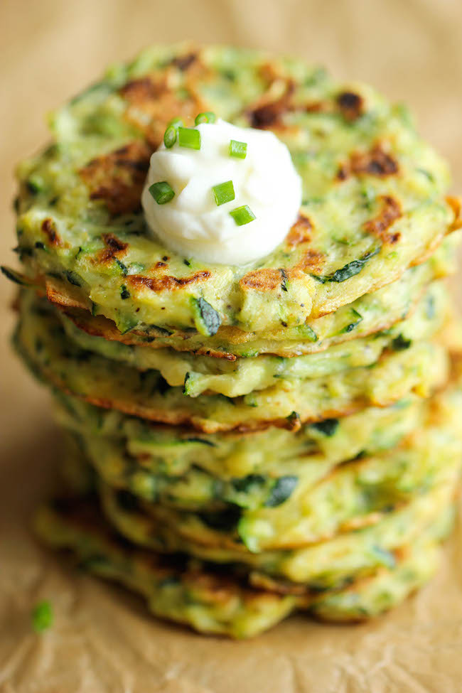 Zucchini Fritters - These fritters are unbelievably easy to make, low calorie, and the perfect way to sneak in some veggies!