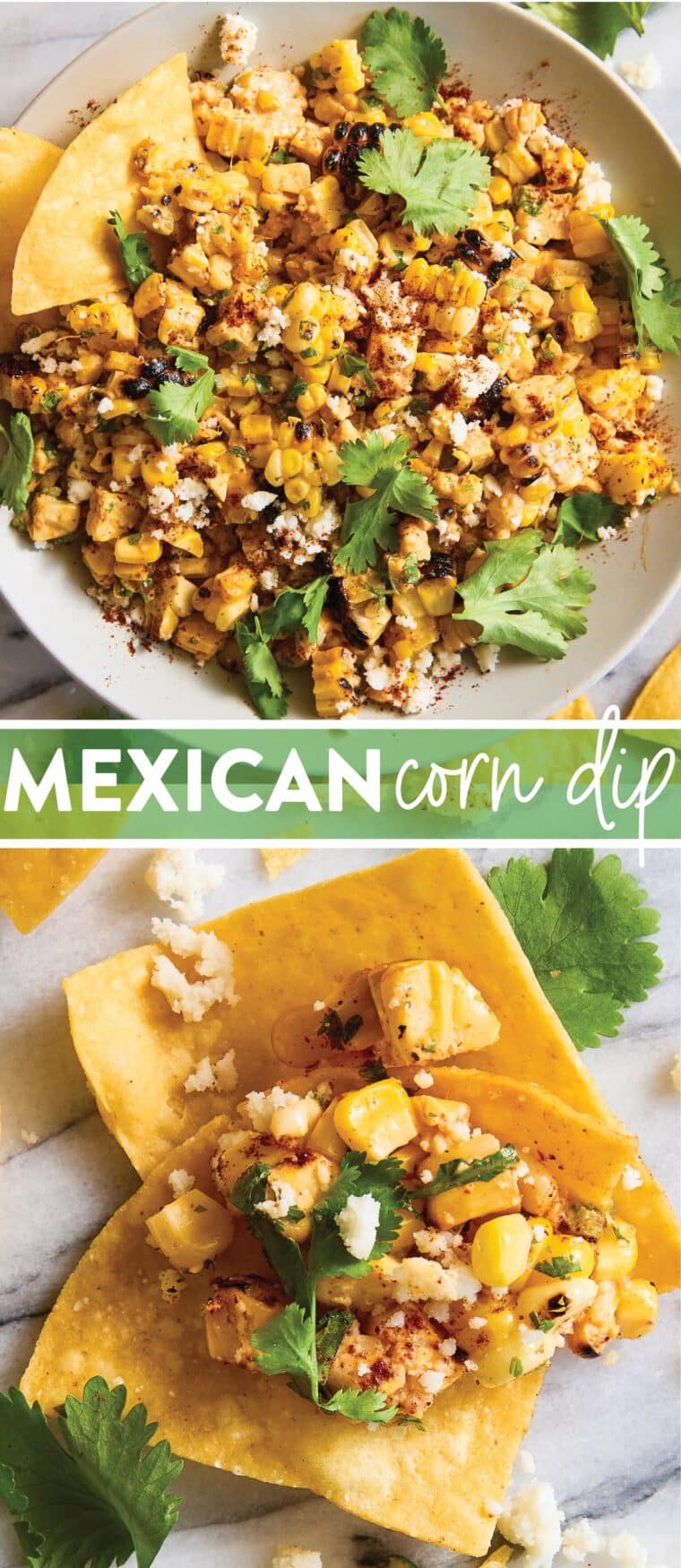Traditional Mexican street corn is turned into the best dip ever. So good you won't even need chips. Just grab a spoon!