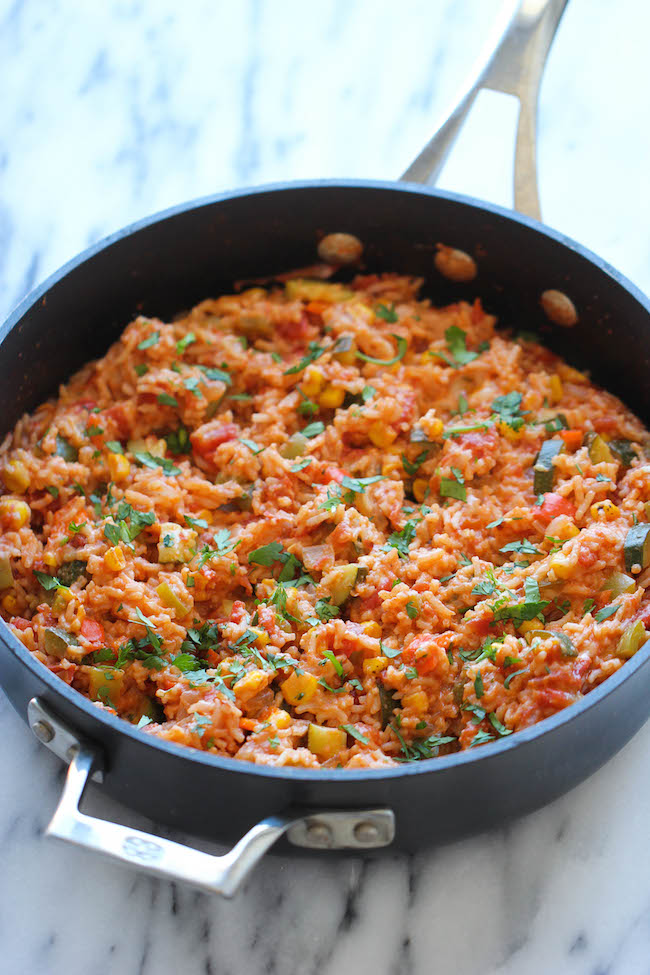 One Pot Mexican Rice Casserole - Good old comfort food made in a single pan - even the rice gets cooked right in the pot!