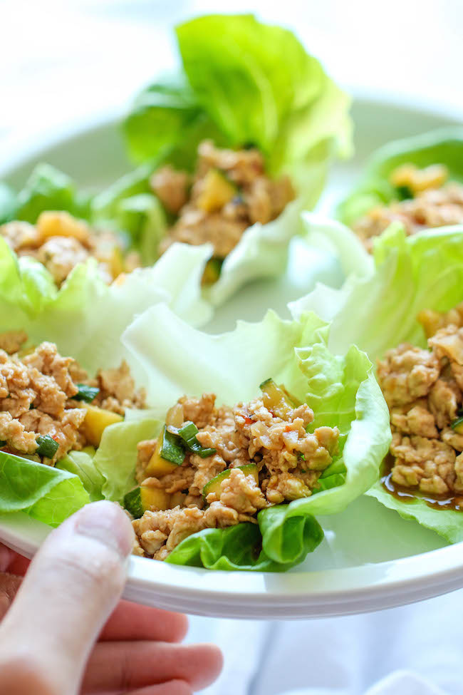 Kung Pao Chicken Lettuce Wraps - A take-out favorite made healthy + low-carb! And this comes together in just 20 min from start to finish!