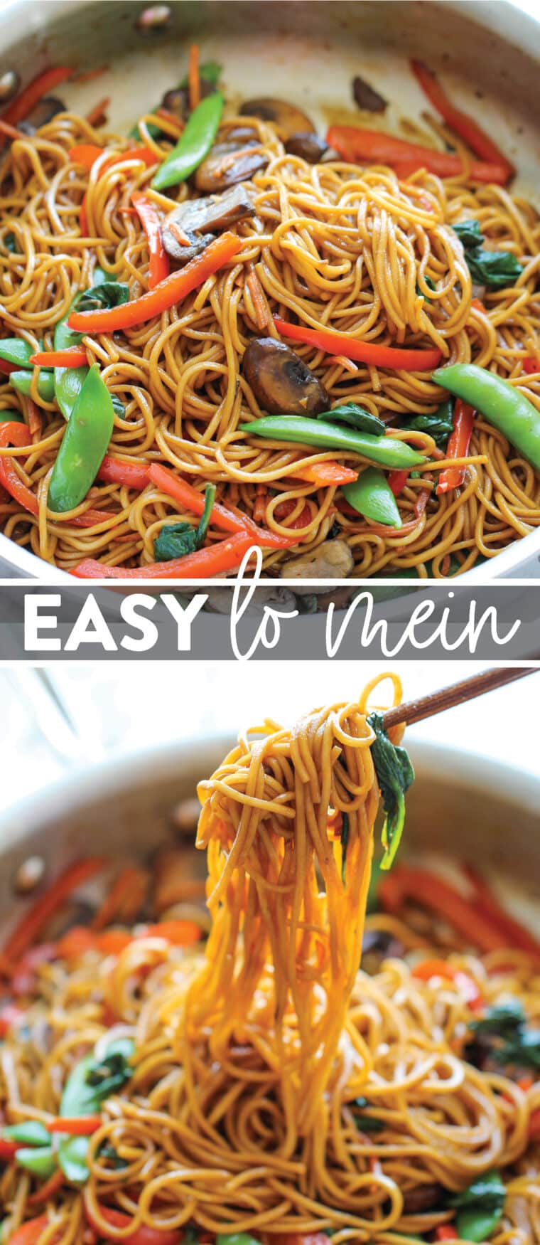 Easy Lo Mein - This easy lo mein comes together in 15 min with the most flavorful sauce and all the vegetables! So much better and healthier than take-out!