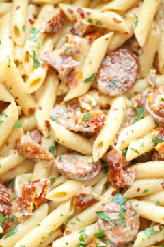 Pasta with Sun-Dried Tomato Cream Sauce