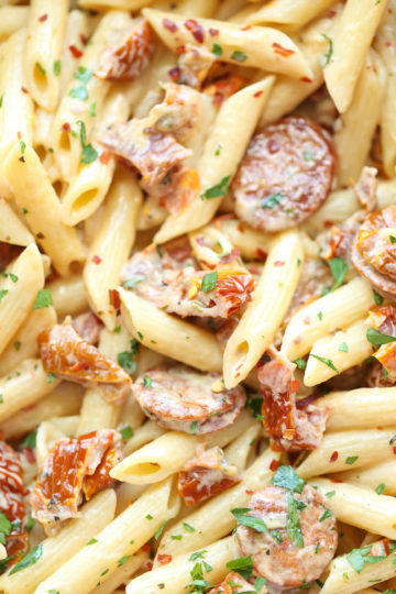 Pasta with Sun-Dried Tomato Cream Sauce