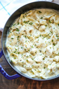 Easy Garlic Alfredo Tortellini