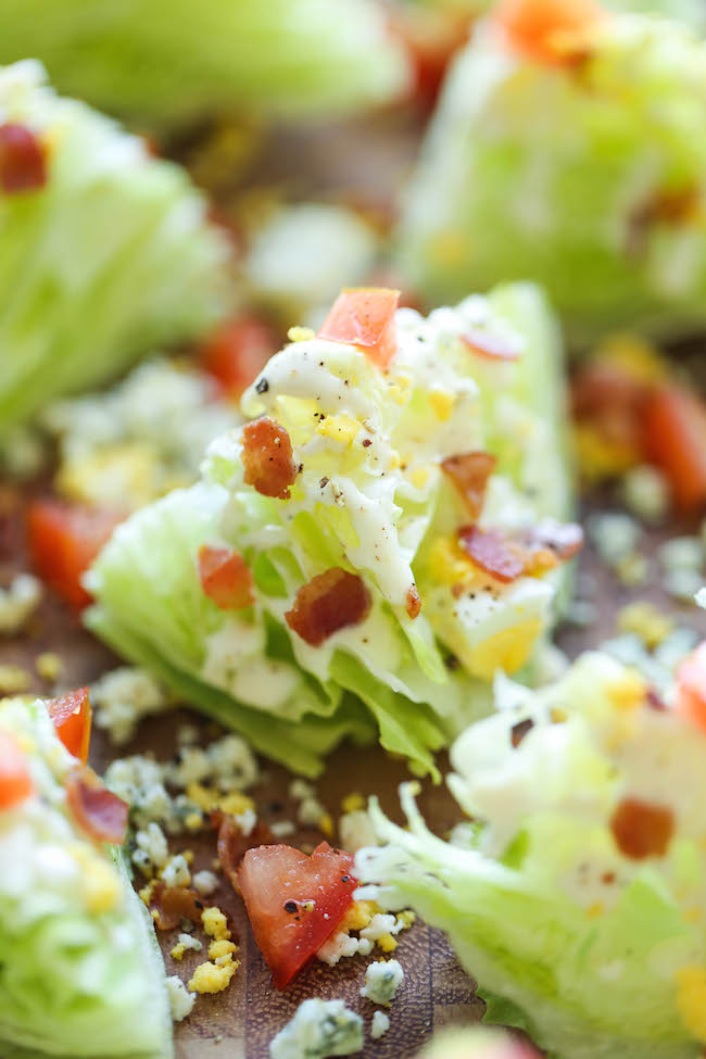 Mini BLT Wedge Salads - These mini salads with crisp bacon bits are perfect for easy serving, and miniature food always tastes better!