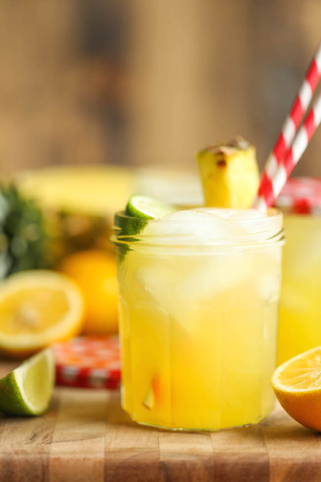 Pineapple Lemonade - So refreshing, so sweet, so tangy and just so wonderfully tropical. It's also unbelievably easy to whip up!